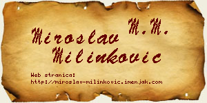 Miroslav Milinković vizit kartica